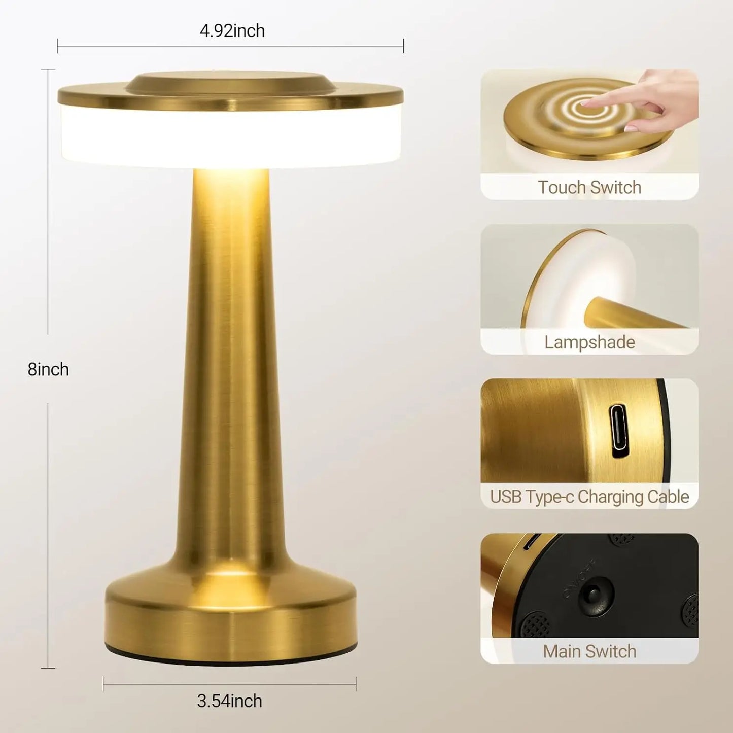 Rechargeable LED Touch Table Lamp